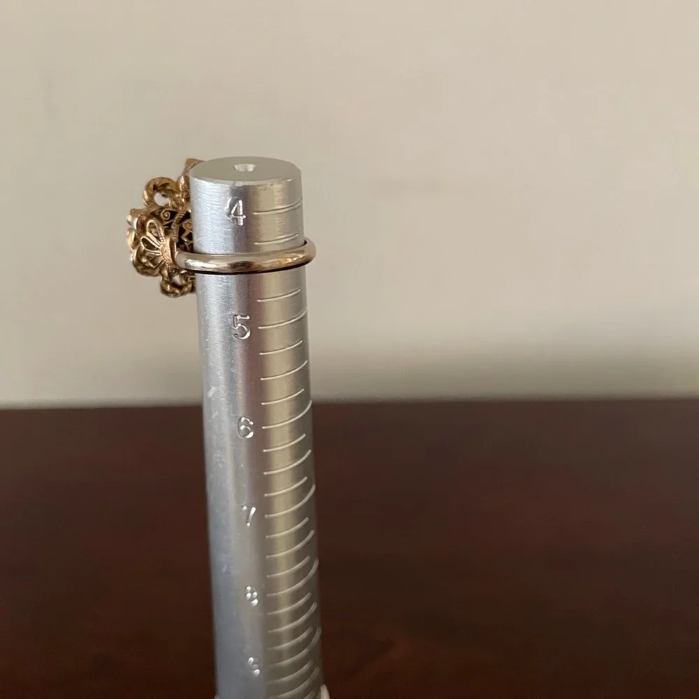Vintage Gold Floral Ring with Pearl Details